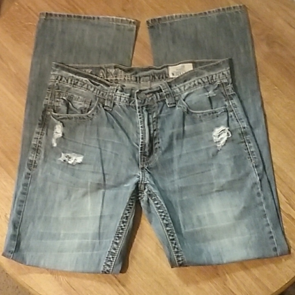 TK Axel Mens Jeans Sz 32x32 Vintage Boot Distresse
